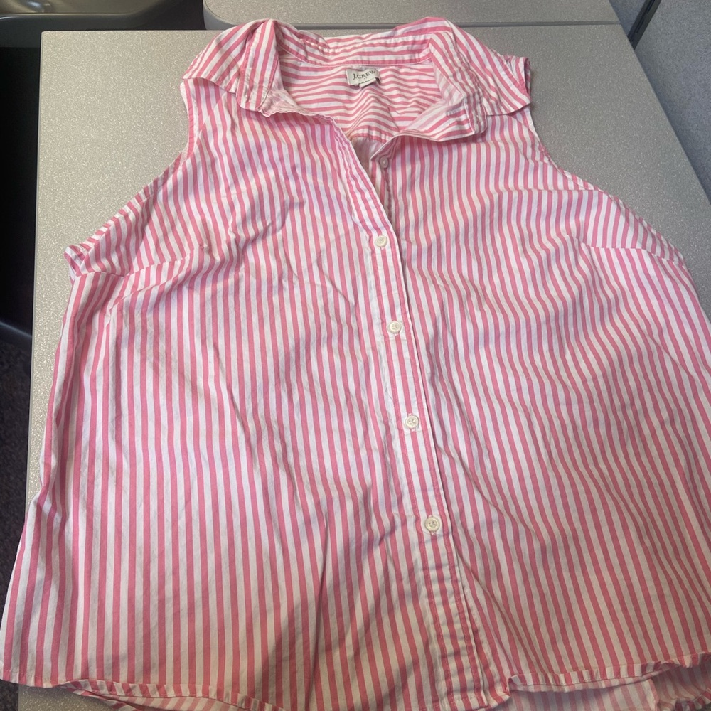 J.Crew sleeveless button down shirt x-large